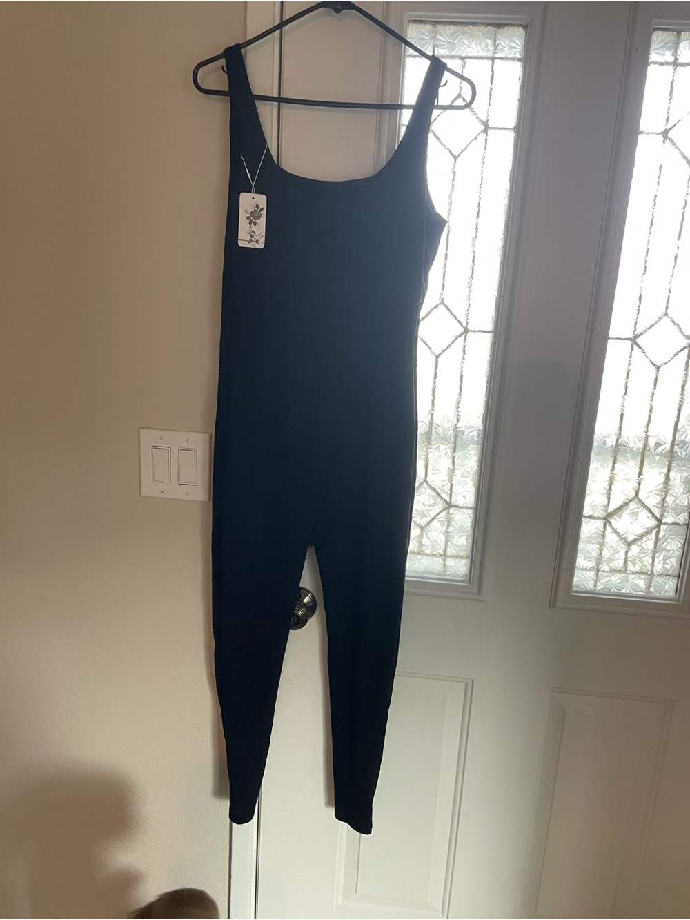 Everyday Black Scoop-Neck Stretch Jumpsuit